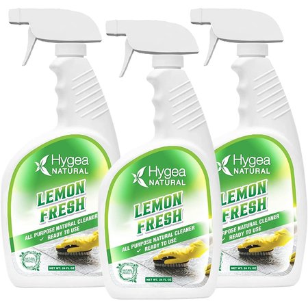 HYGEA NATURAL Lemon Fresh  Natural All Purpose Cleaner Ready to use 24oz Spray 3 pack HN-3003-3